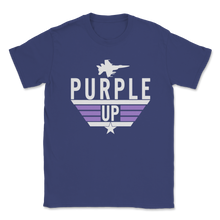 Load image into Gallery viewer, Purple Up Military Child Month April Awareness Plane Unisex T-Shirt
