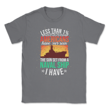Load image into Gallery viewer, Less 1% American Seen Naval Ship Sunset Veteran Day Unisex T-Shirt