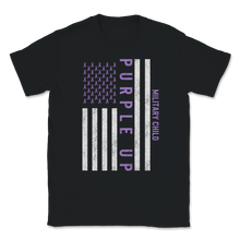 Load image into Gallery viewer, Military Child Month April Purple Up Awareness Ribbon Unisex T-Shirt