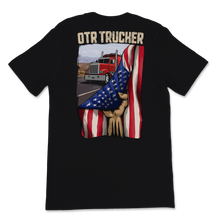 Load image into Gallery viewer, OTR Trucker USA Flag Father's Day Gift Patriotic Unisex T-Shirt