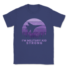 Load image into Gallery viewer, I'm Military Kid Strong Purple Up Vintage Sunset Proud Unisex T-Shirt