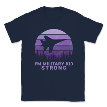Load image into Gallery viewer, I'm Military Kid Strong Purple Up Vintage Sunset Proud Unisex T-Shirt