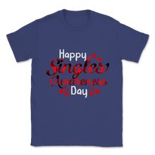 Load image into Gallery viewer, Happy Singles Awareness Day Buffalo Plaid Unisex T-Shirt