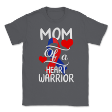 Load image into Gallery viewer, Mom of a Heart Warrior CHD Disease Awareness Red Blue Unisex T-Shirt