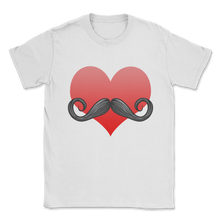 Load image into Gallery viewer, Mustache Love Heart Valentines Day Beard Men Funny Unisex T-Shirt