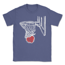 Load image into Gallery viewer, Basketball Valentines Day Love Cute Heart Basket Hoops Unisex T-Shirt