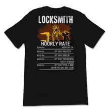 Load image into Gallery viewer, Funny Locksmith Shirt Hourly Rates Lineman Gift for Unisex T-Shirt