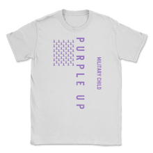 Load image into Gallery viewer, Military Child Month April Purple Up Awareness Ribbon Unisex T-Shirt