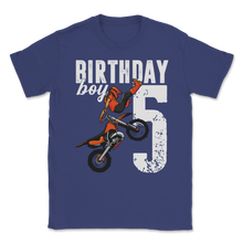 Load image into Gallery viewer, 5th Birthday Party Boy 5 Years Old Dirt Bike Party Unisex T-Shirt