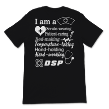 Load image into Gallery viewer, DSP Hard Working Hand Holding Stethoscope Nurse Direct Unisex T-Shirt