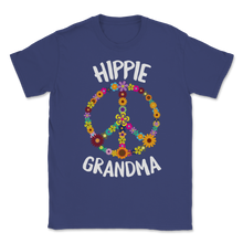 Load image into Gallery viewer, Hippe Grandma Peace Sign With Flowers Retro Groovy Unisex T-Shirt