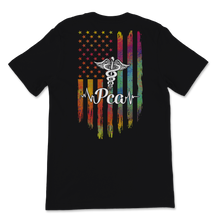 Load image into Gallery viewer, PCA Caduceus American Flag USA Patient Care Assistant Unisex T-Shirt