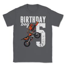 Load image into Gallery viewer, 5th Birthday Party Boy 5 Years Old Dirt Bike Party Unisex T-Shirt