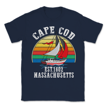 Load image into Gallery viewer, Cape Cod EST 1602 Massachusetts MA Vintage Sunset Unisex T-Shirt