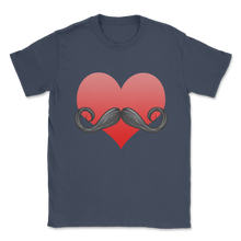 Load image into Gallery viewer, Mustache Love Heart Valentines Day Beard Men Funny Unisex T-Shirt