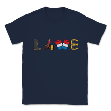 Load image into Gallery viewer, Barrel Racing LOVE Horse Riding Shaped Boots Barrel Unisex T-Shirt