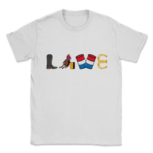 Load image into Gallery viewer, Barrel Racing LOVE Horse Riding Shaped Boots Barrel Unisex T-Shirt