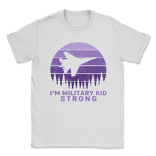 Load image into Gallery viewer, I'm Military Kid Strong Purple Up Vintage Sunset Proud Unisex T-Shirt