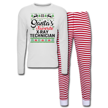 Load image into Gallery viewer, Green X-Ray Pajama Set - white/red stripe
