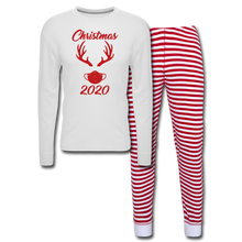 Load image into Gallery viewer, Flock Red 2020 Christmas Pajama Set - white/red stripe