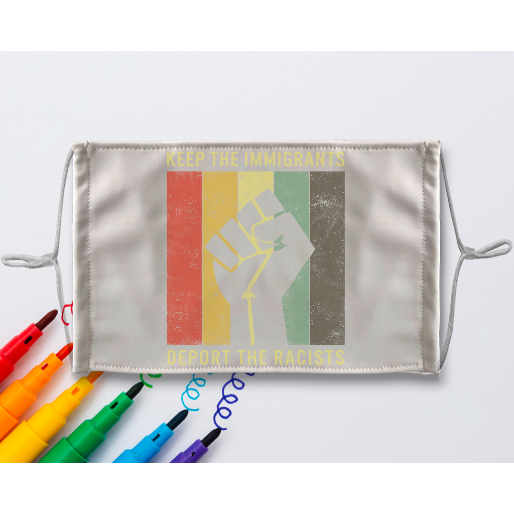 DEPORTRACISTS.png Sublimation Colouring Face Mask