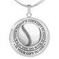 Baseball Player Sports Lover Circle Necklace