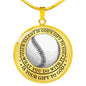 Baseball Player Sports Lover Circle Necklace