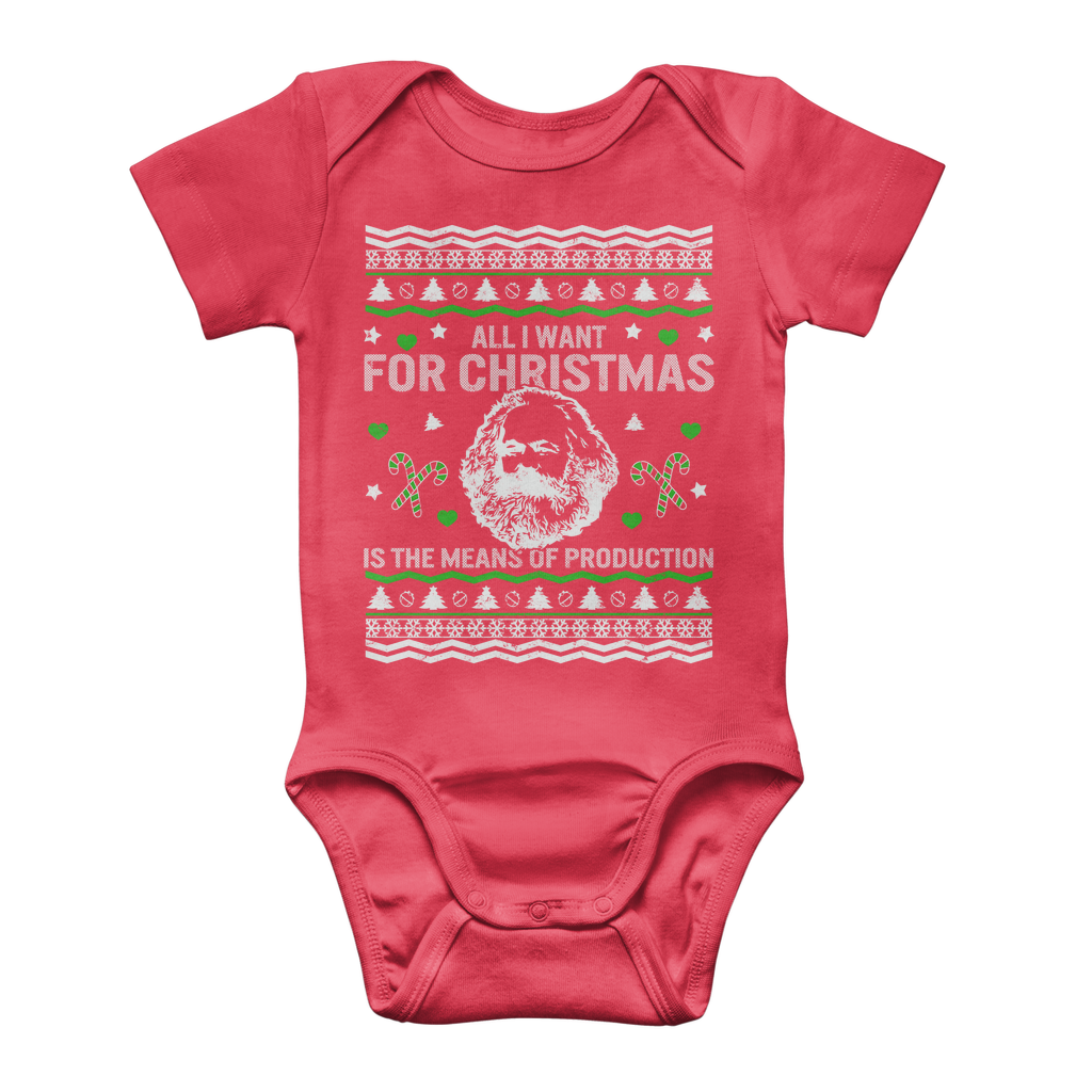 All I Want For Christmas Is The Means Of Production Marx Classic Baby Onesie Bodysuit