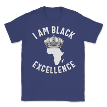 Load image into Gallery viewer, Black Excellence African Queen Crown Slavery History Unisex T-Shirt

