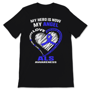 Als Awareness My Hero Is Now My Angel Blue Ribbon Unisex T-Shirt