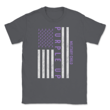 Load image into Gallery viewer, Military Child Month April Purple Up Awareness Ribbon Unisex T-Shirt
