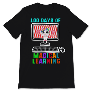 100th Day Of School Shirt For Girls Cute Unicorn 100 Unisex T-Shirt