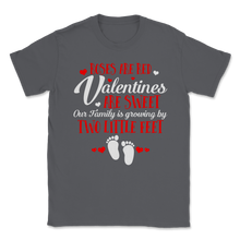 Load image into Gallery viewer, Pregnancy Announcement Red Roses Sweet Valentines Day Unisex T-Shirt
