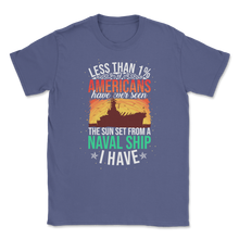 Load image into Gallery viewer, Less 1% American Seen Naval Ship Sunset Veteran Day Unisex T-Shirt
