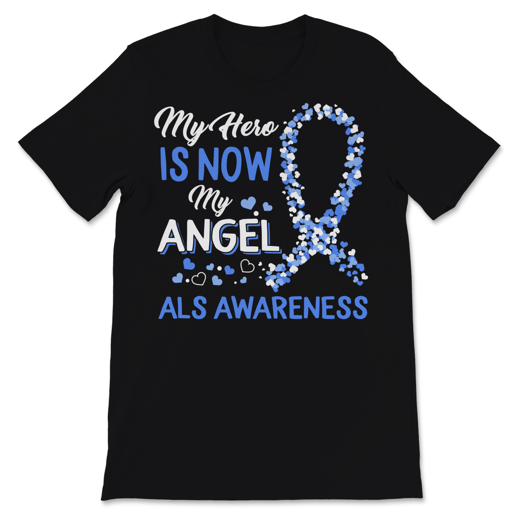 Als Awareness My Hero Is Now My Angel Blue Ribbon Unisex T-Shirt