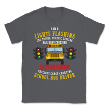 Load image into Gallery viewer, School Bus Driver Light Flashing Railroad Crossing Unisex T-Shirt

