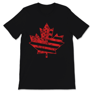 Canada Day Cute Maple Leaf Vintage USA American Flag Unisex T-Shirt