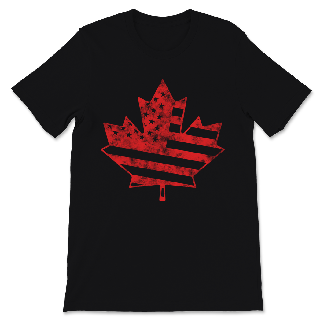 Canada Day Cute Maple Leaf Vintage USA American Flag Unisex T-Shirt