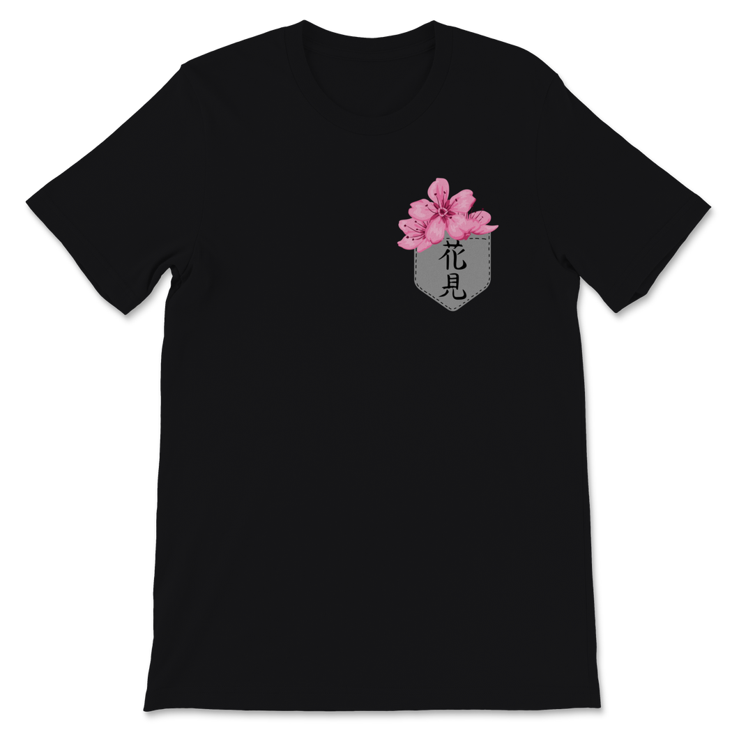 Cherry Blossom Festival Pocket Japanese Character Unisex T-Shirt