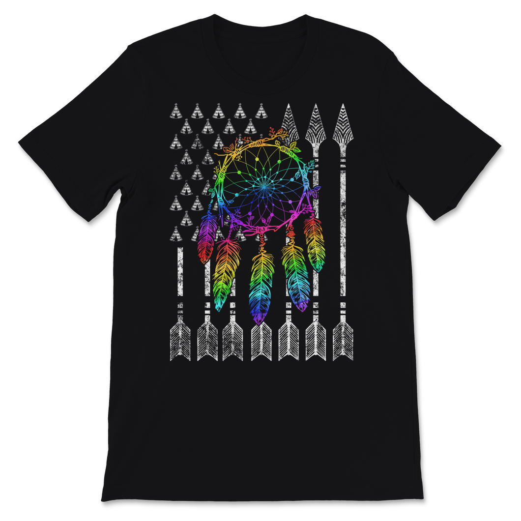 Colorful Dreamcatcher USA Flag Indian Native American Unisex T-Shirt