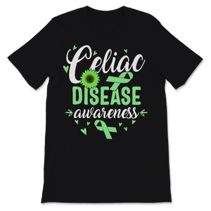 Celiac Disease Awareness Sunflower Green Ribbon Gluten Unisex T-Shirt