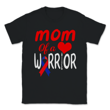 Load image into Gallery viewer, Mom Of A Heart Warrior CHD Awareness Ribbon Heart Unisex T-Shirt
