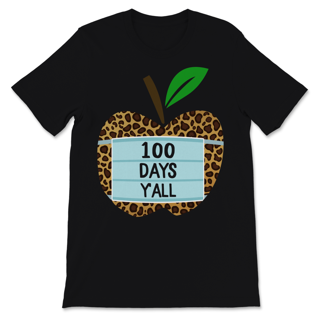 100 Days Y'all Leopard Apple Face Mask 100th Day Of Unisex T-Shirt