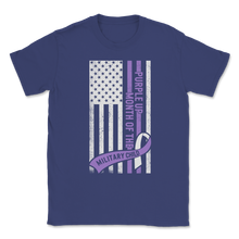 Load image into Gallery viewer, Military Child Month April Purple Up Awareness Ribbon Unisex T-Shirt

