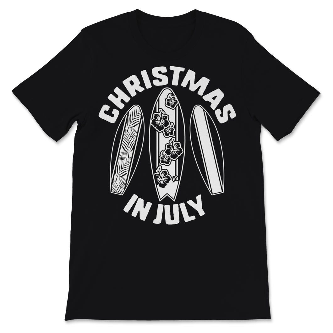 Christmas In July Surf Boards Surfing Waves Beach Unisex T-Shirt