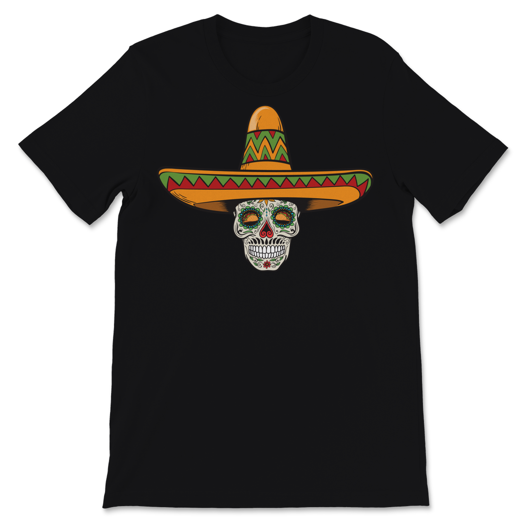 Cinco De Mayo Sugar Skull Mexican Hat Sombrero Taco Unisex T-Shirt