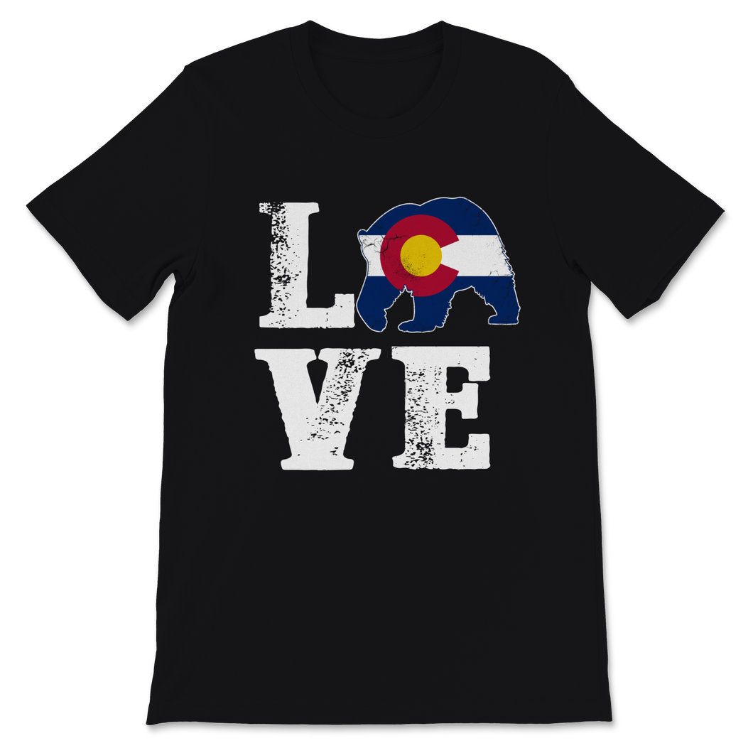 Colorado State Flag Love Bear Colorado Day Mountains Unisex T-Shirt