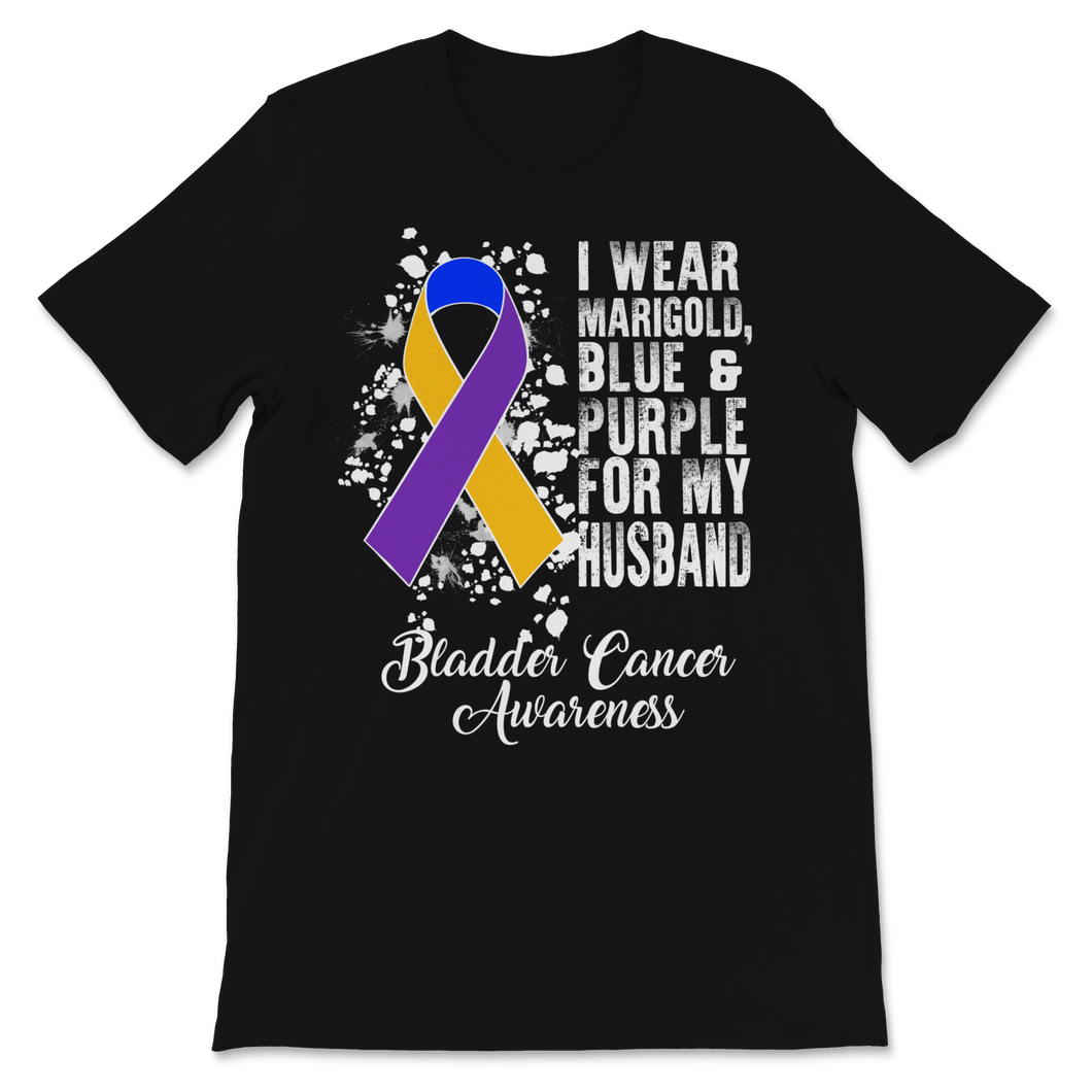 Bladder Cancer Awareness I Wear Marigold Blue And Unisex T-Shirt