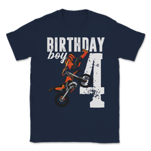 Load image into Gallery viewer, 4th Birthday Party Boy 4 Years Old Dirt Bike Party Unisex T-Shirt
