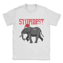 Load image into Gallery viewer, Elephant Stupidest Gift Wearing Santa Hat for Women Unisex T-Shirt
